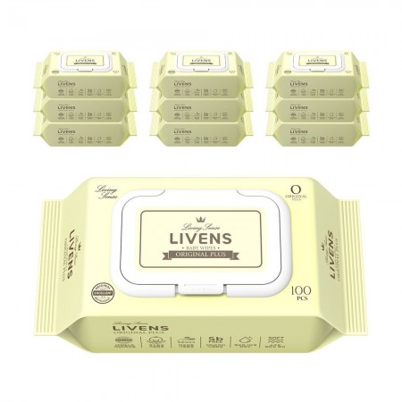 오리지널 플러스 도톰한 저자극 아기물티슈 엠보싱 캡형 [리벤스] 100매*20팩 / BOX